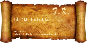 Tóth Koletta névjegykártya